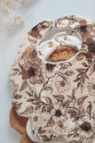 Lot de 3 bavoirs fleurs - Marron Camel