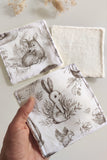 Lingettes lavables réutilisables - Animaux de la forêt