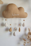 Nuage avec prénom - Beige caramel