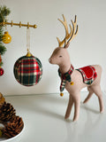 Figurine de Noël - Renne en tartan écossais