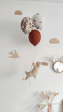 Lapin & ballons - Brown Flowers