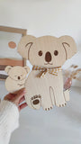 Forme en bois - Koala et son bébé