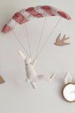 Lapin en parapente - Rose