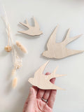Formes en bois - Hirondelles