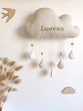 Nuage avec prénom - Beige clair doré
