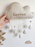 Nuage avec prénom - Beige clair doré