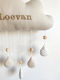 Nuage avec prénom - Beige clair doré