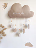 Nuage avec prénom - Beige Vichy