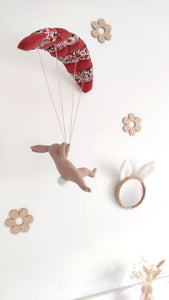Lapin en parachute - Pâquerettes Rouge