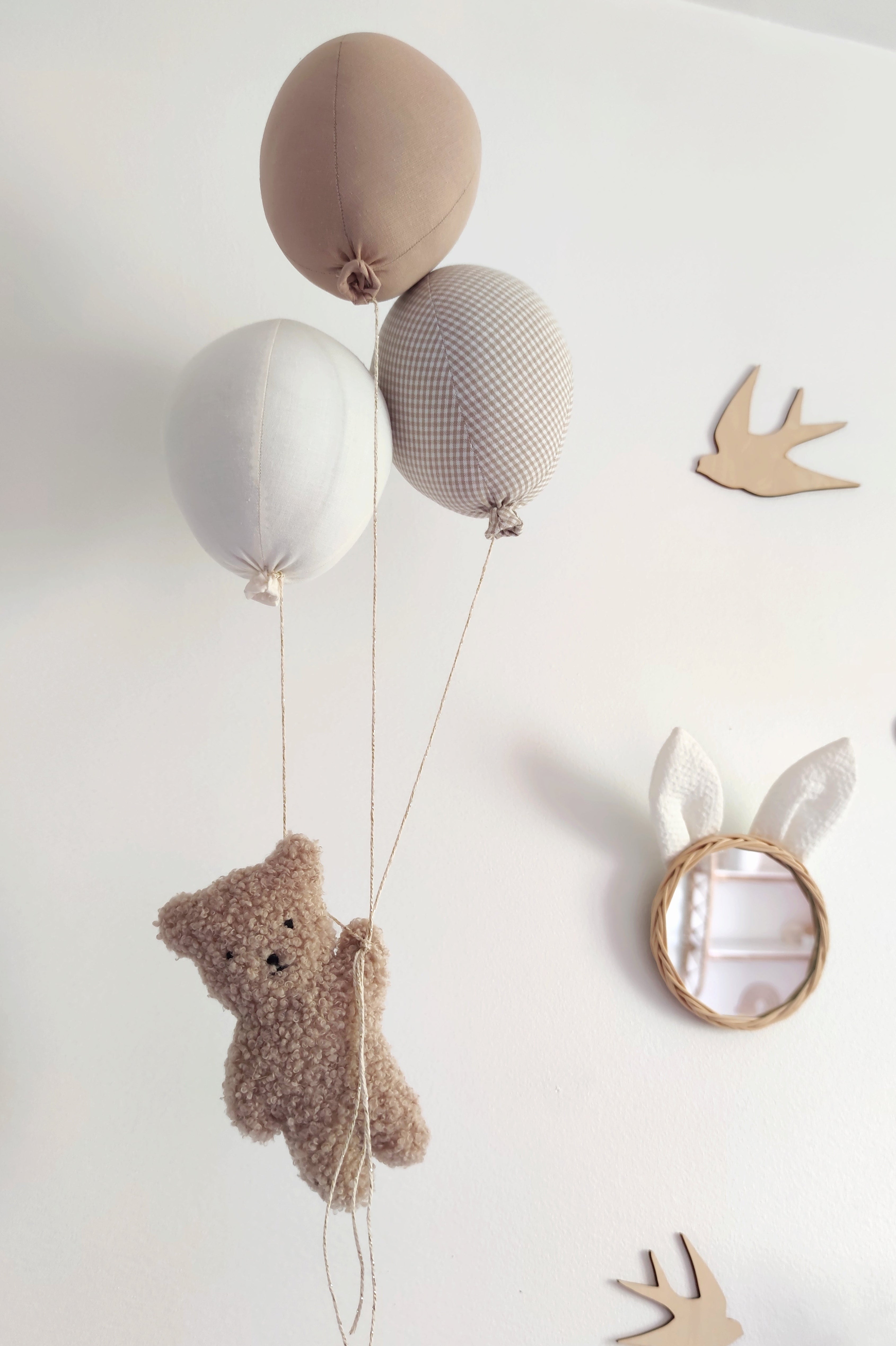 Nounours & ballons - Vichy Beige