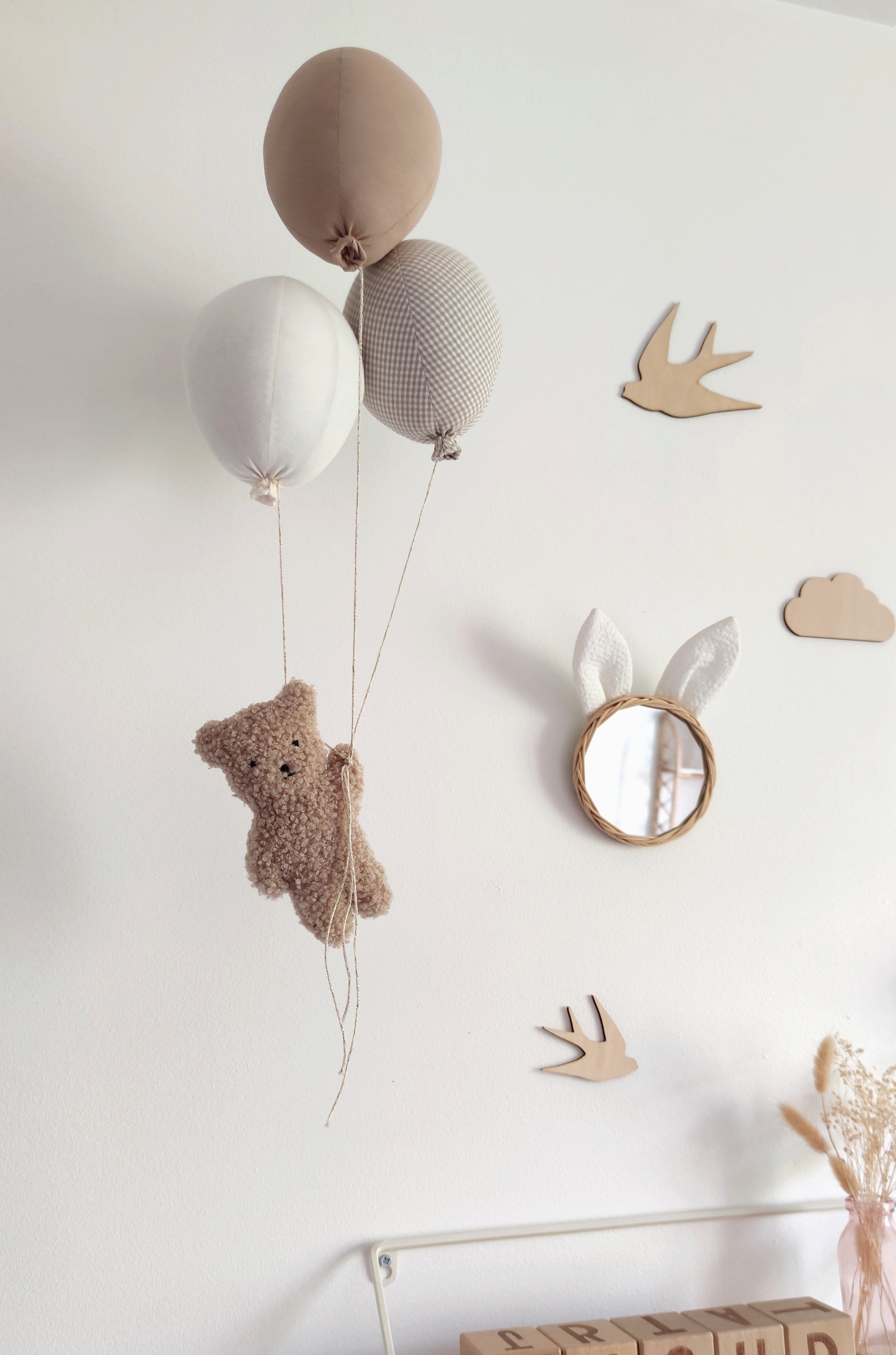 Nounours & ballons - Vichy Beige