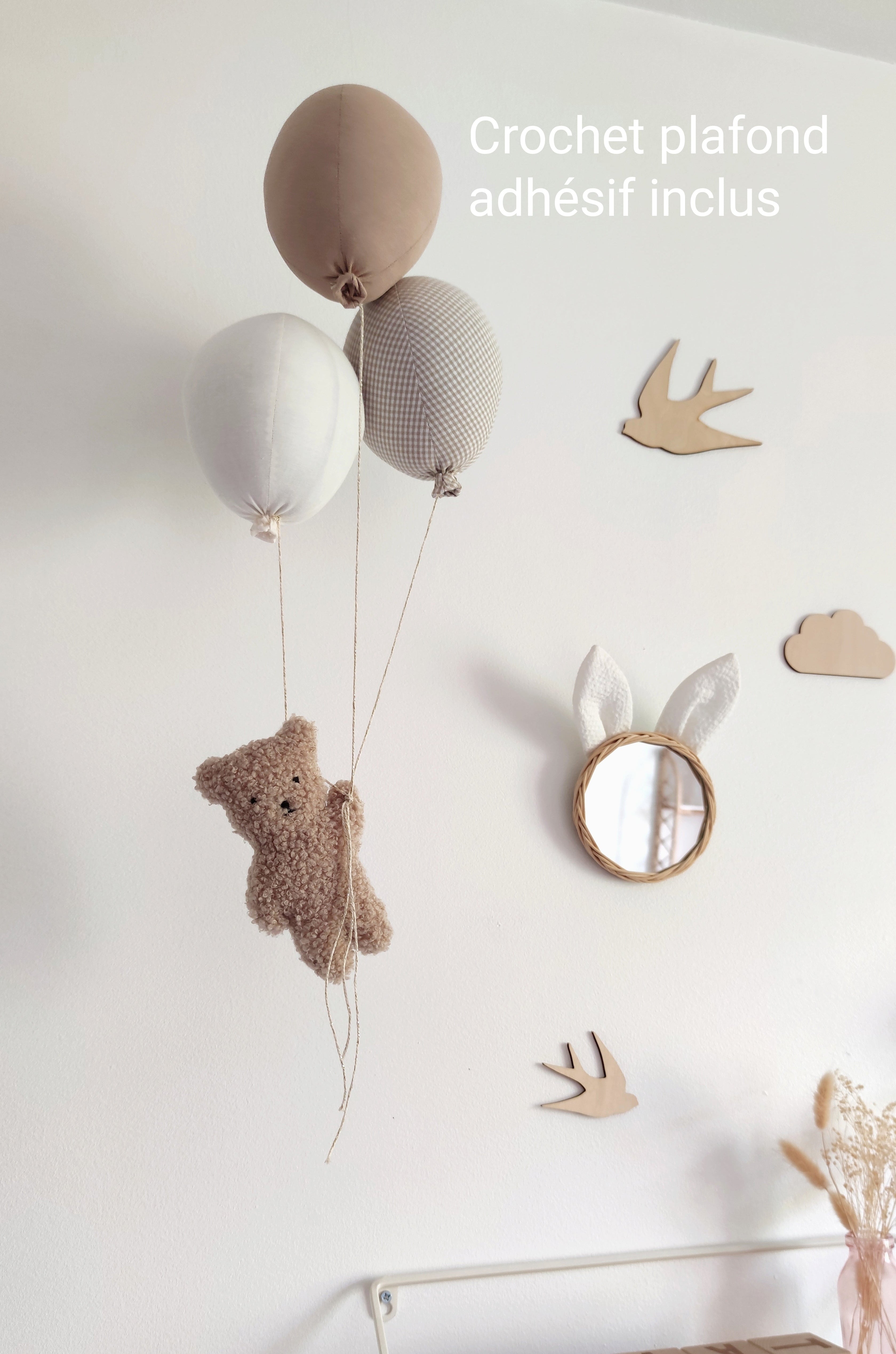 Nounours & ballons - Vichy Beige