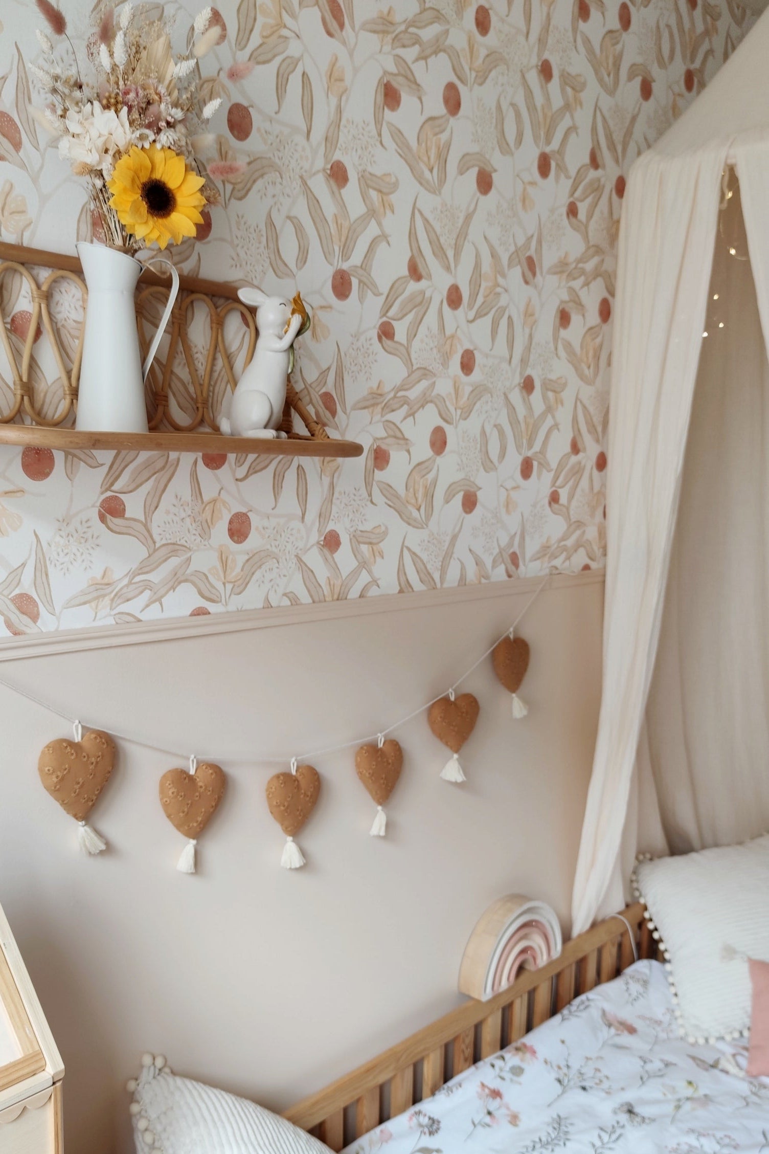 Guirlande de coeurs - Camel