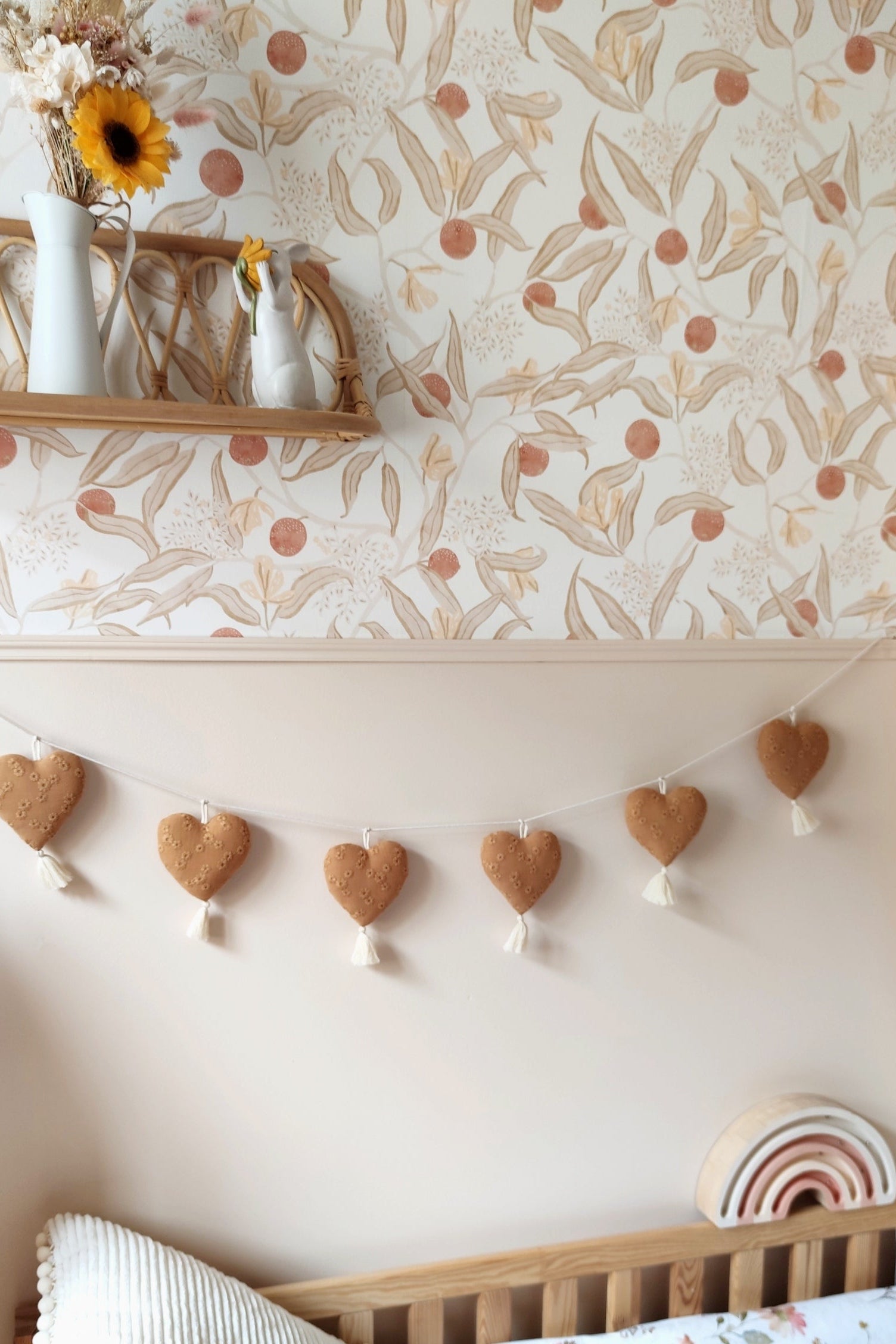 Guirlande de coeurs - Camel