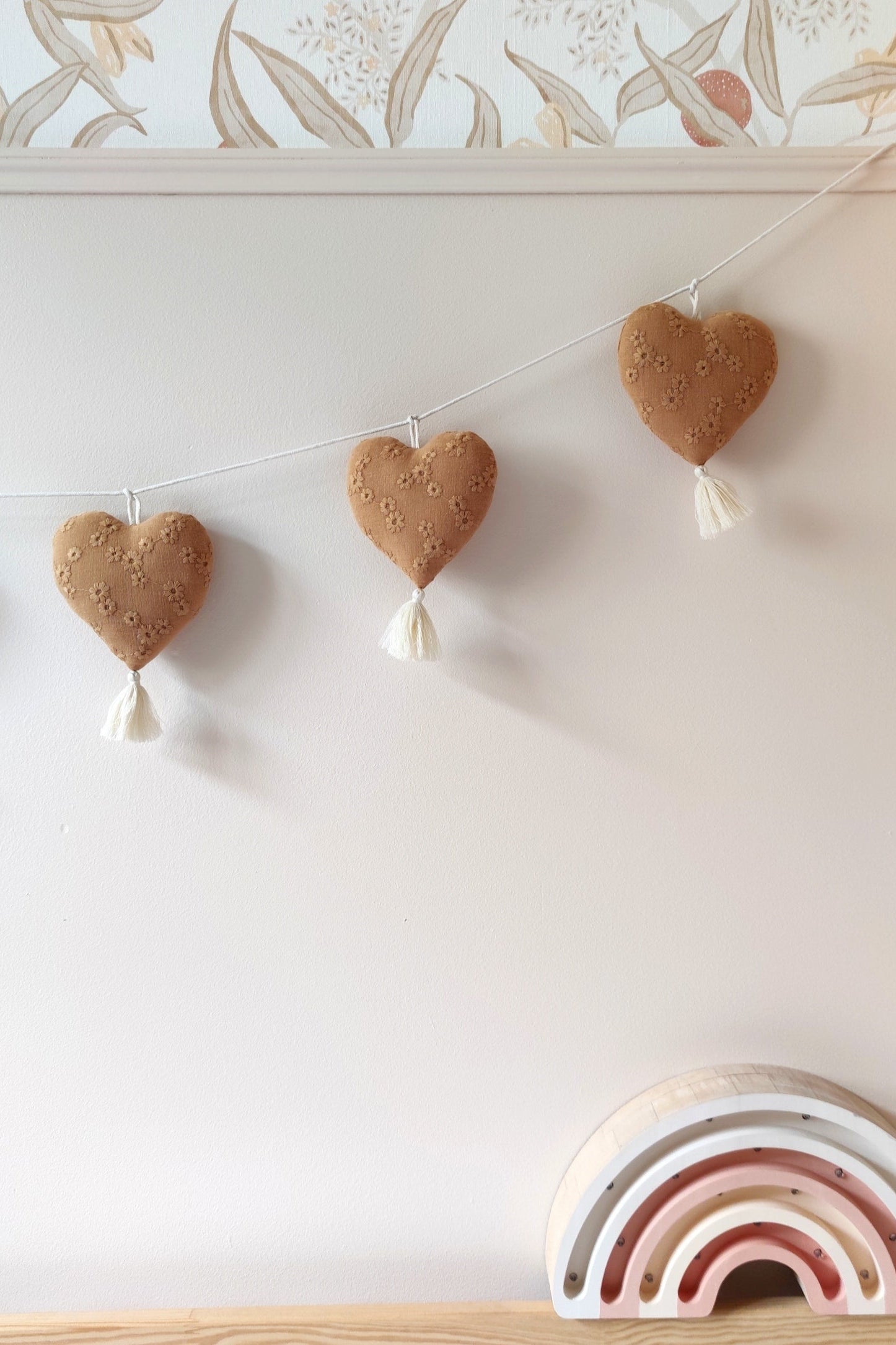 Guirlande de coeurs - Camel