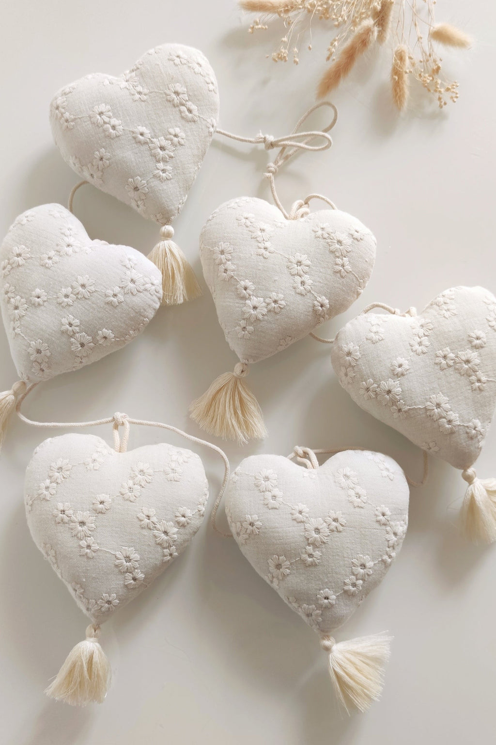 Guirlande de coeurs - Écru
