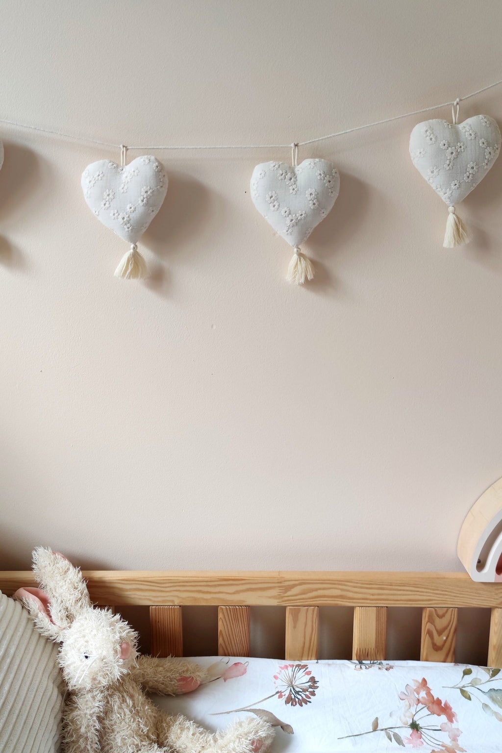 Guirlande de coeurs - Écru