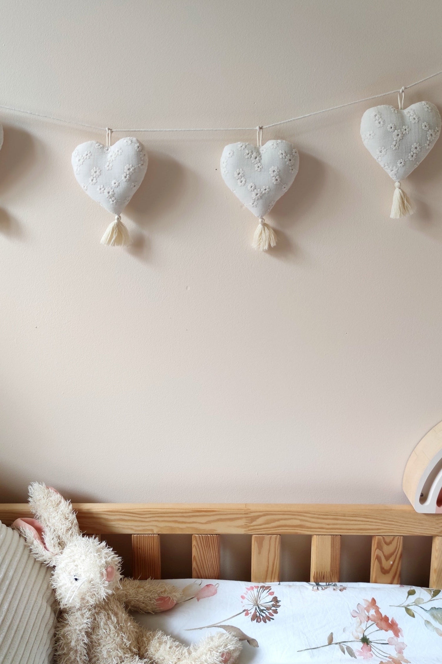 Guirlande de coeurs - Écru