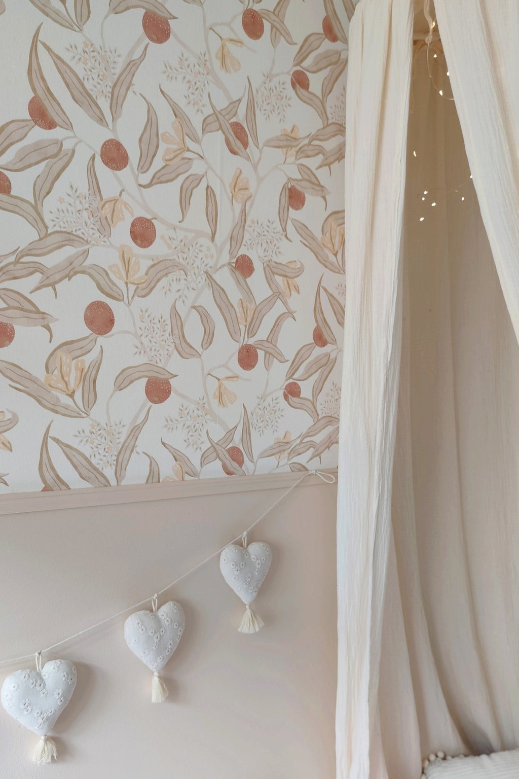 Guirlande de coeurs - Écru