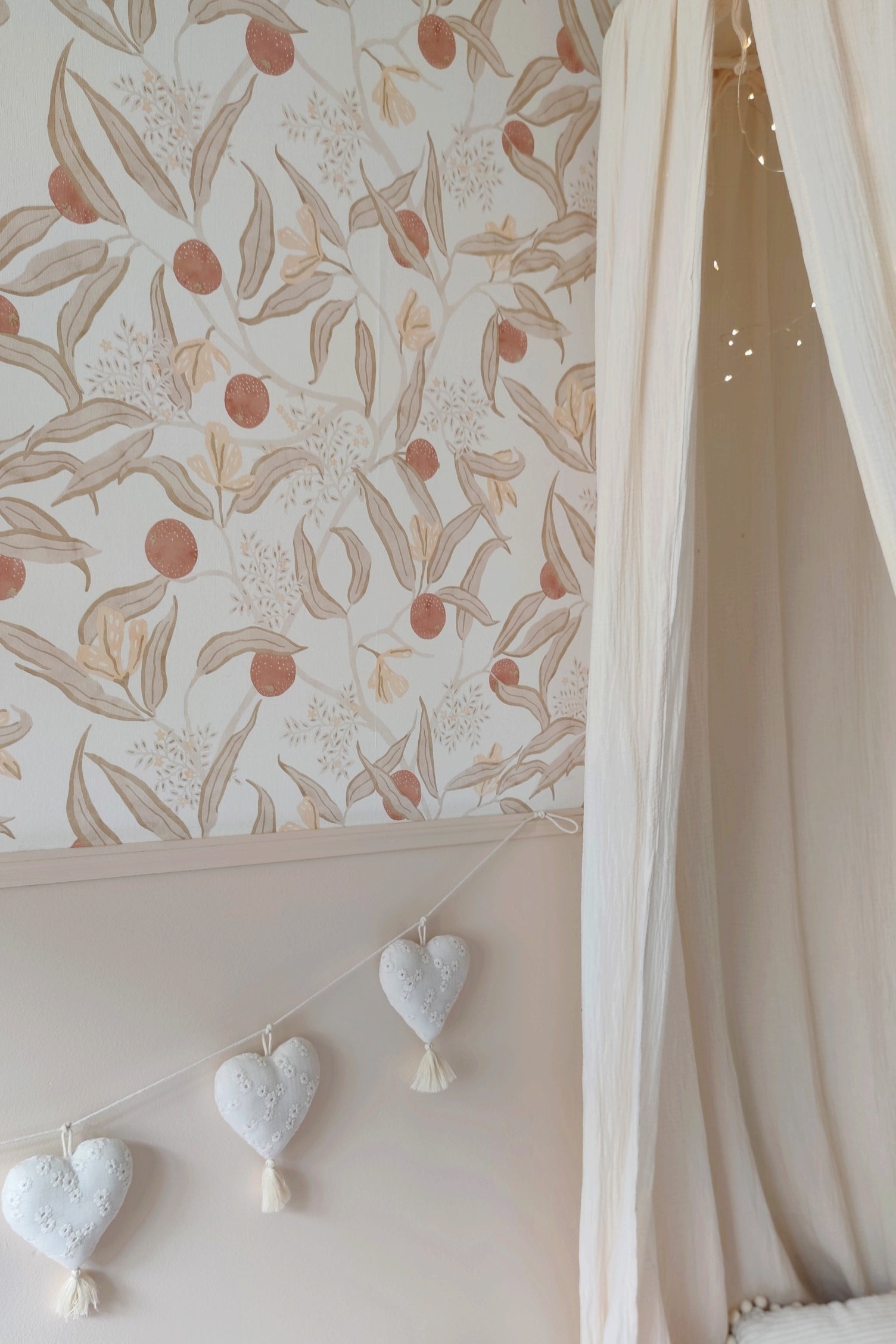 Guirlande de coeurs - Écru