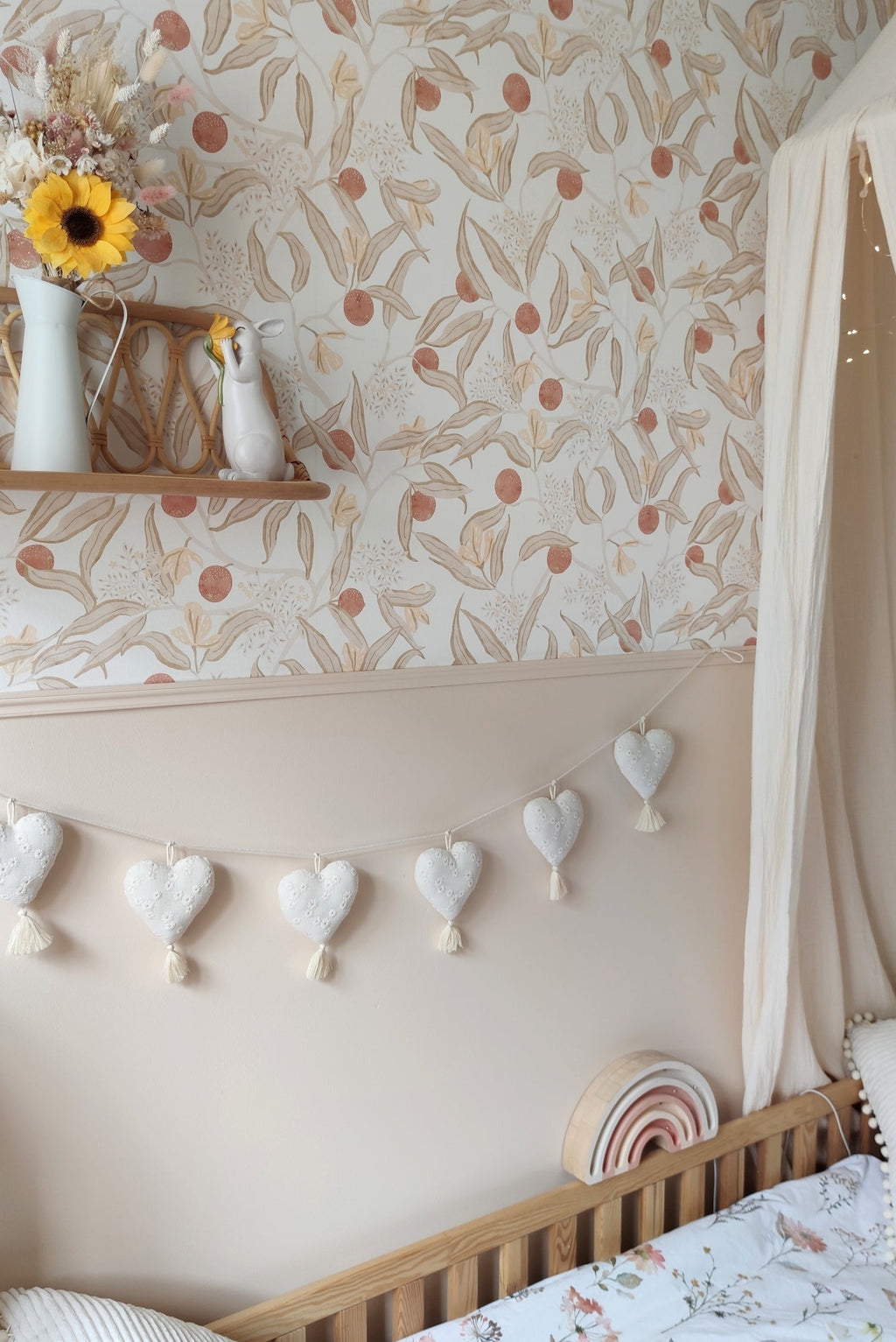 Guirlande de coeurs - Écru