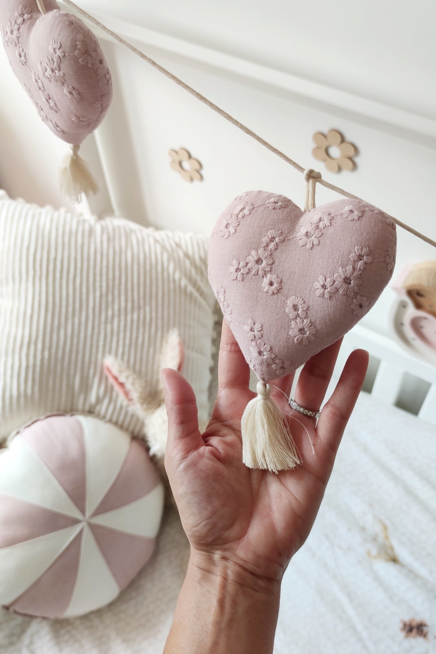 Guirlande de coeurs - Rose