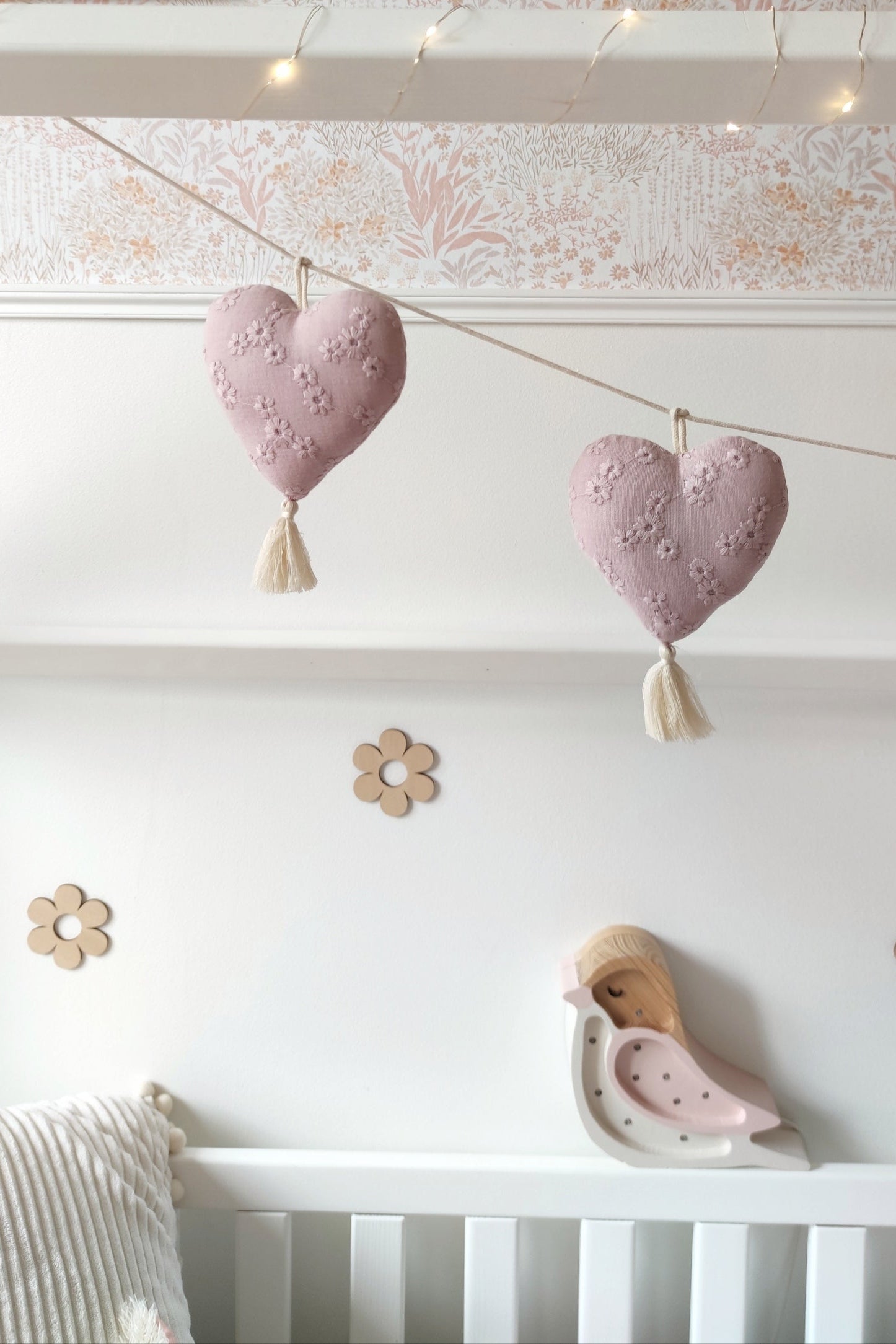 Guirlande de coeurs - Rose