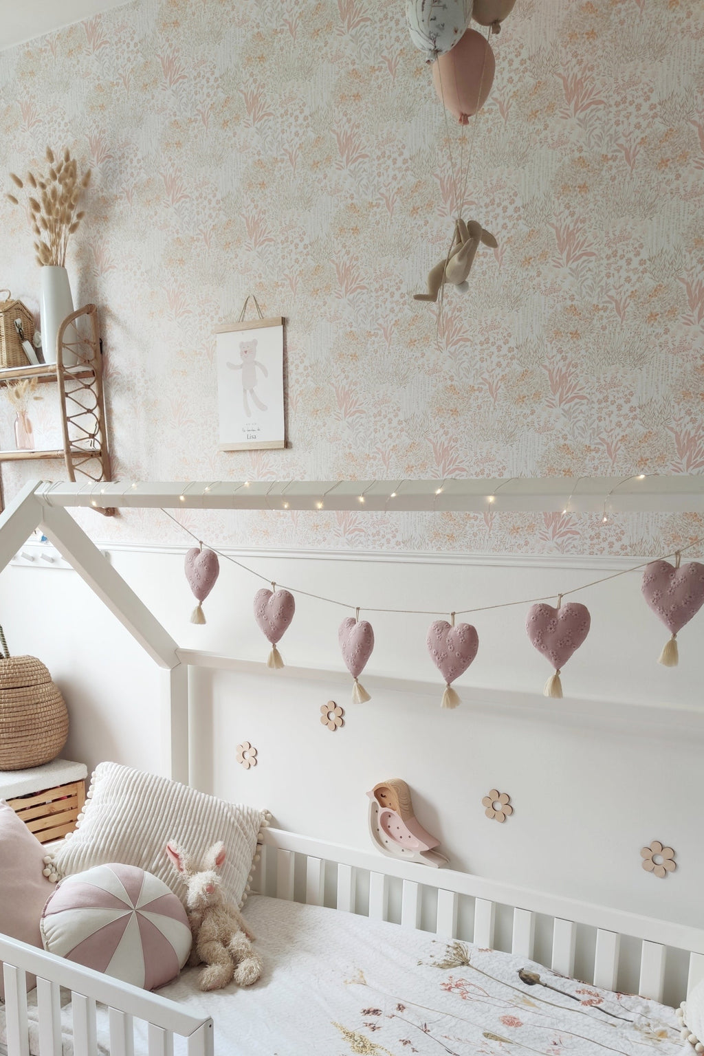 Guirlande de coeurs - Rose