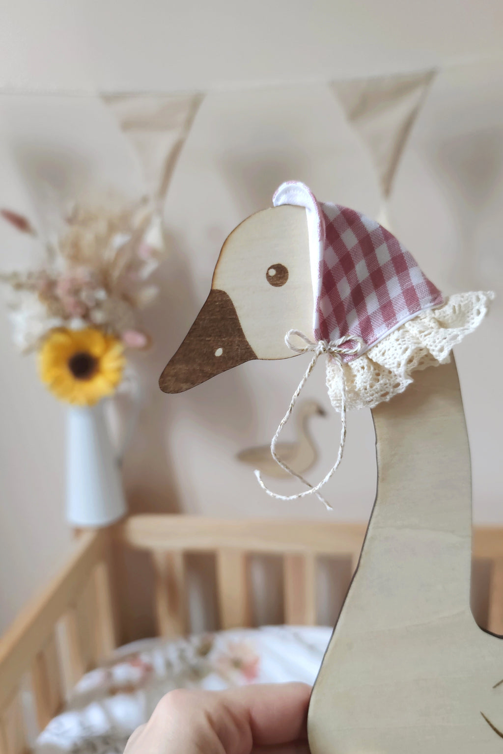 Forme en bois - Oie et son bébé