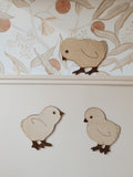 Forme en bois - Trio de poussins