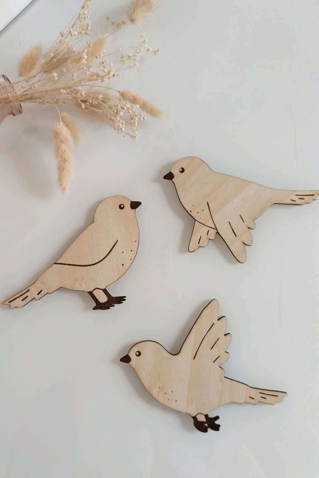 Forme en bois - Trio d'oiseaux