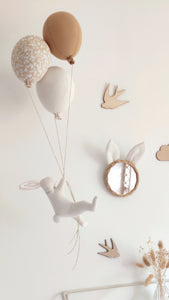 Lapin & ballons - Fleurs Caramel