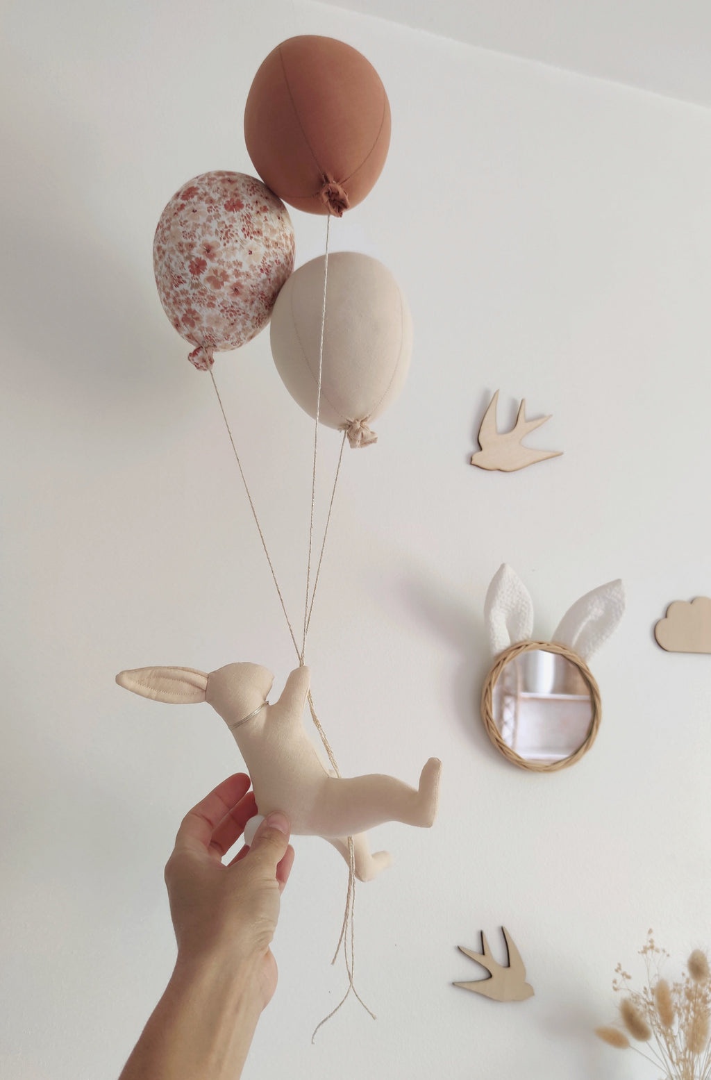 Lapin & ballons - Terracotta