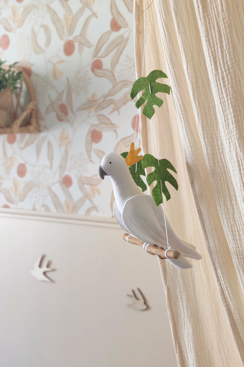 Crested Cockatoo parrot on its branch