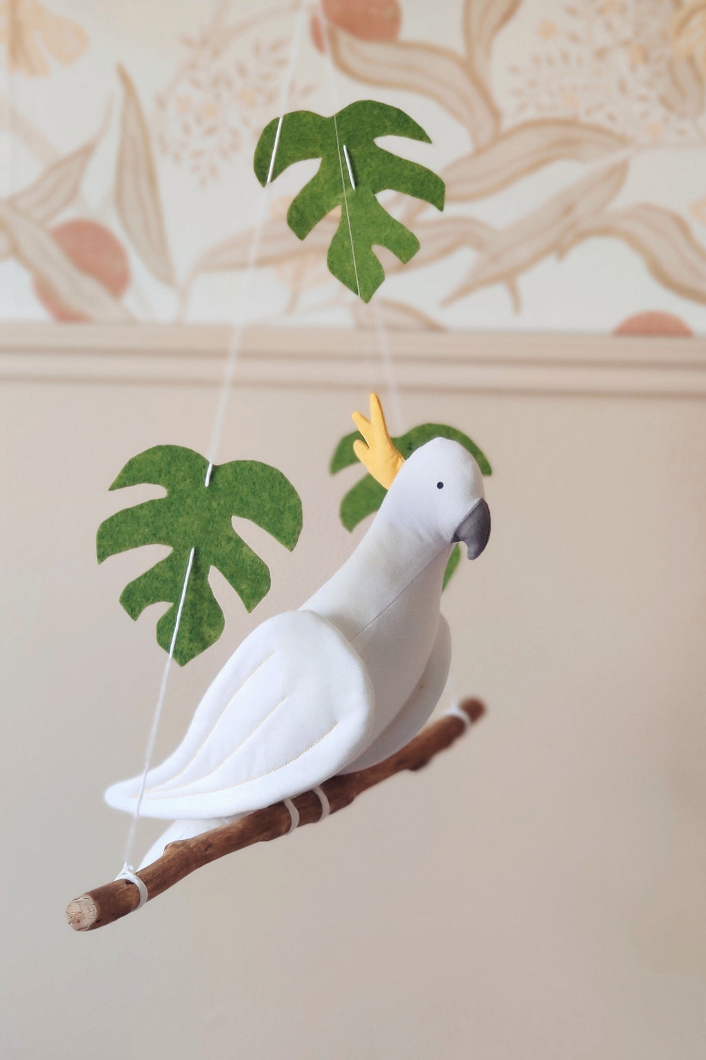 Crested Cockatoo parrot on its branch