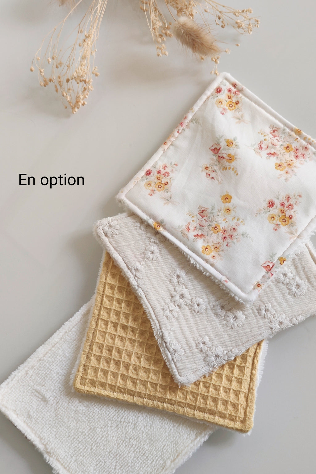 Lot de 3 bavoirs fleurs - Jaune Soleil