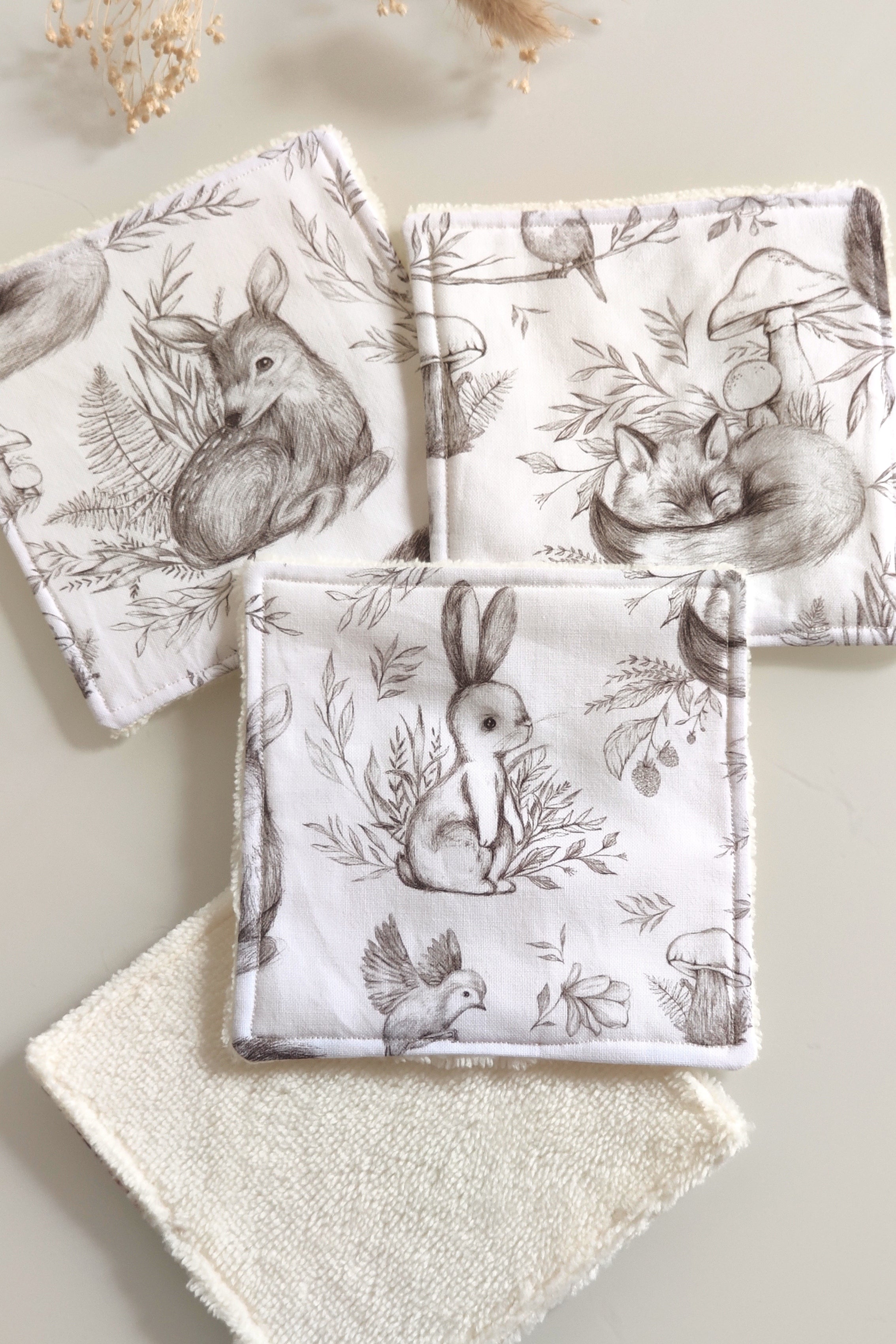 Lot de 3 bavoirs - Forêt