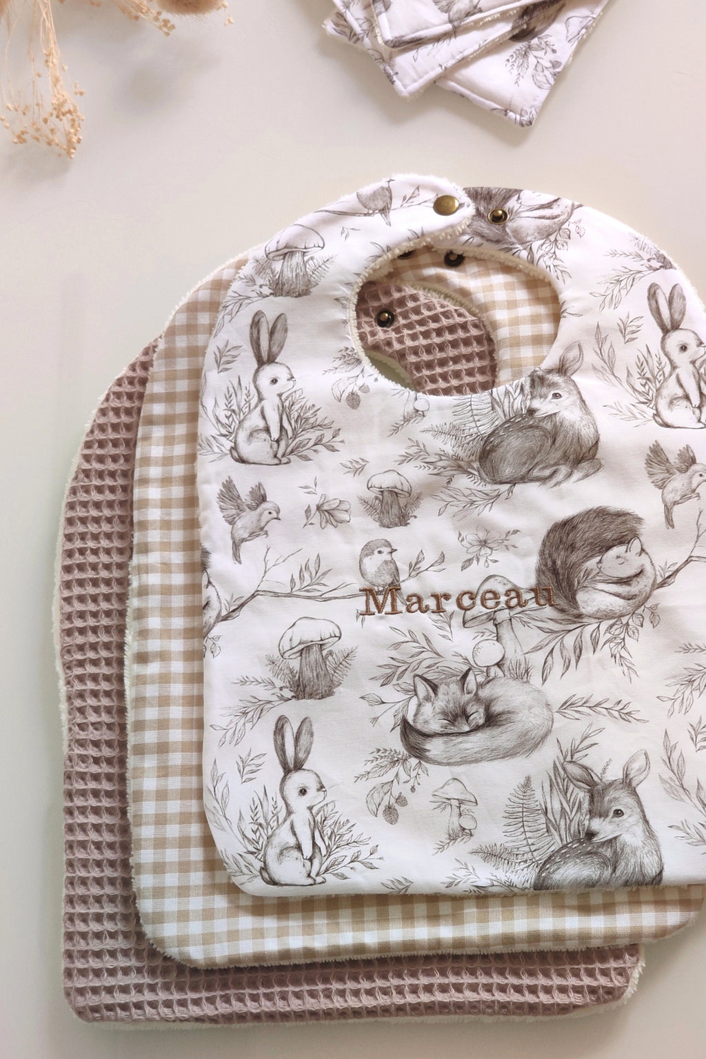 Lot de 3 bavoirs - Forêt