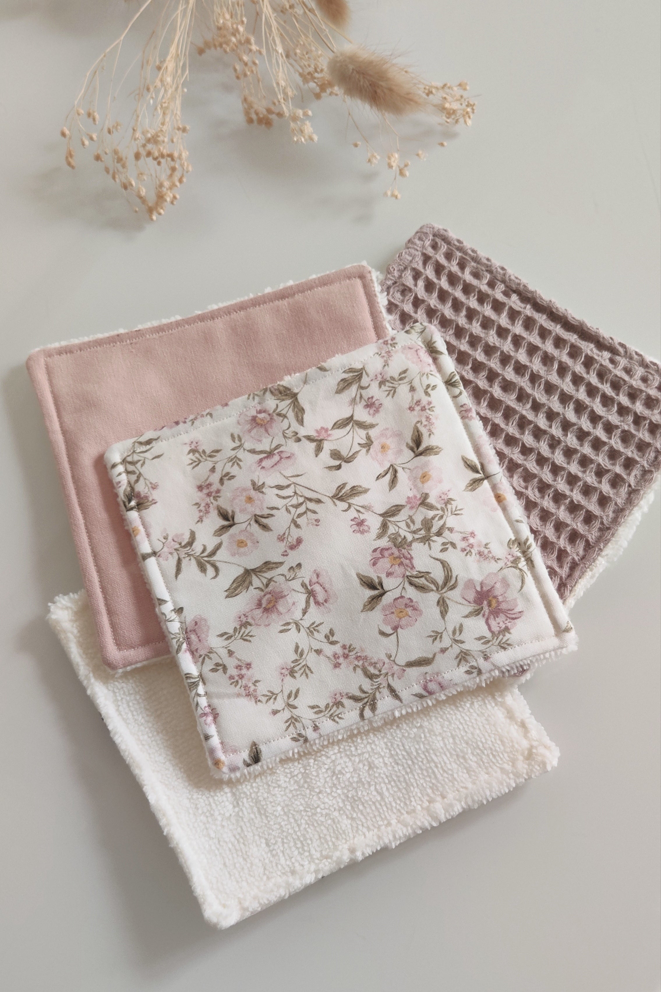 Lingettes lavables réutilisables - Rose clair