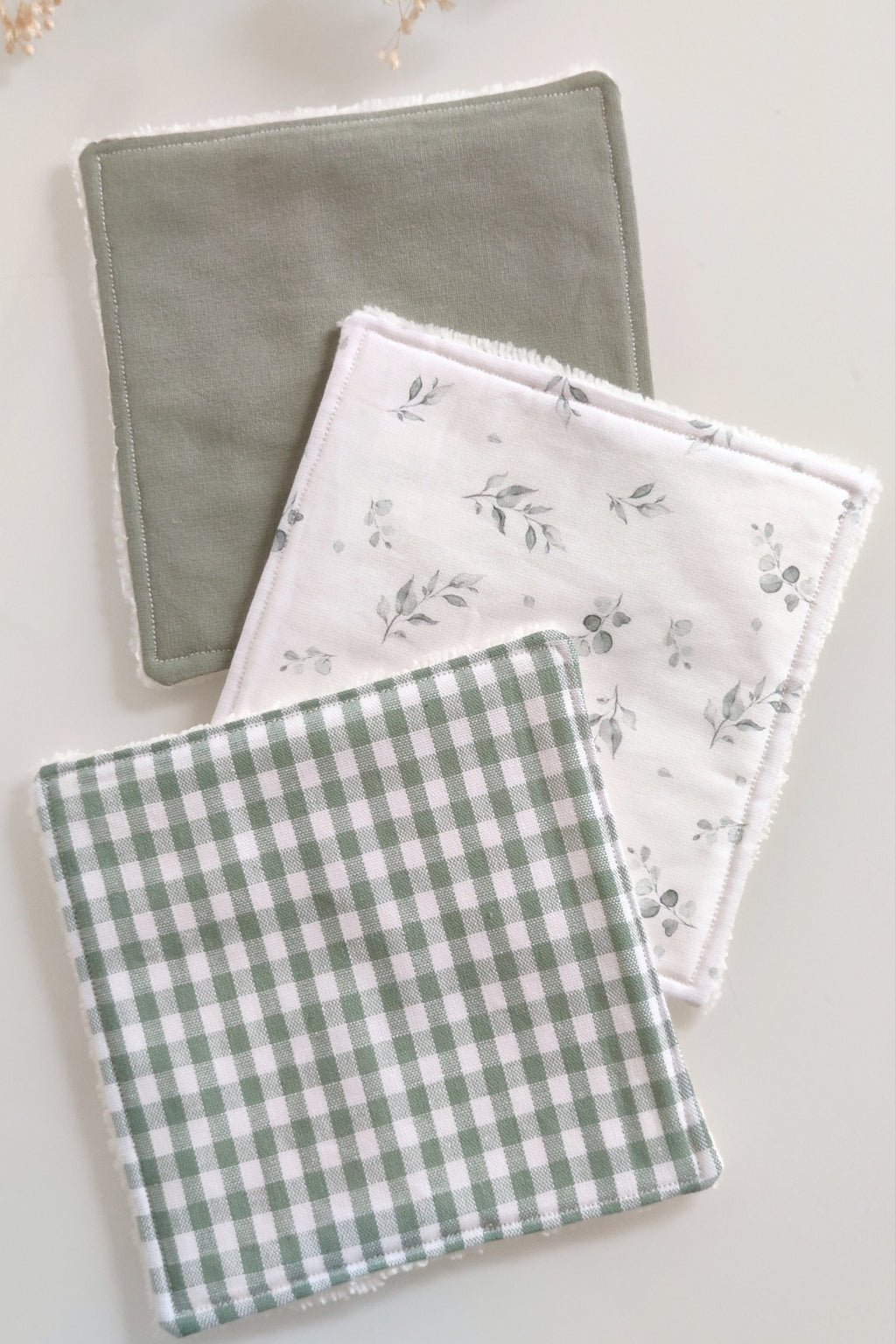 Lingettes lavables réutilisables - Vert