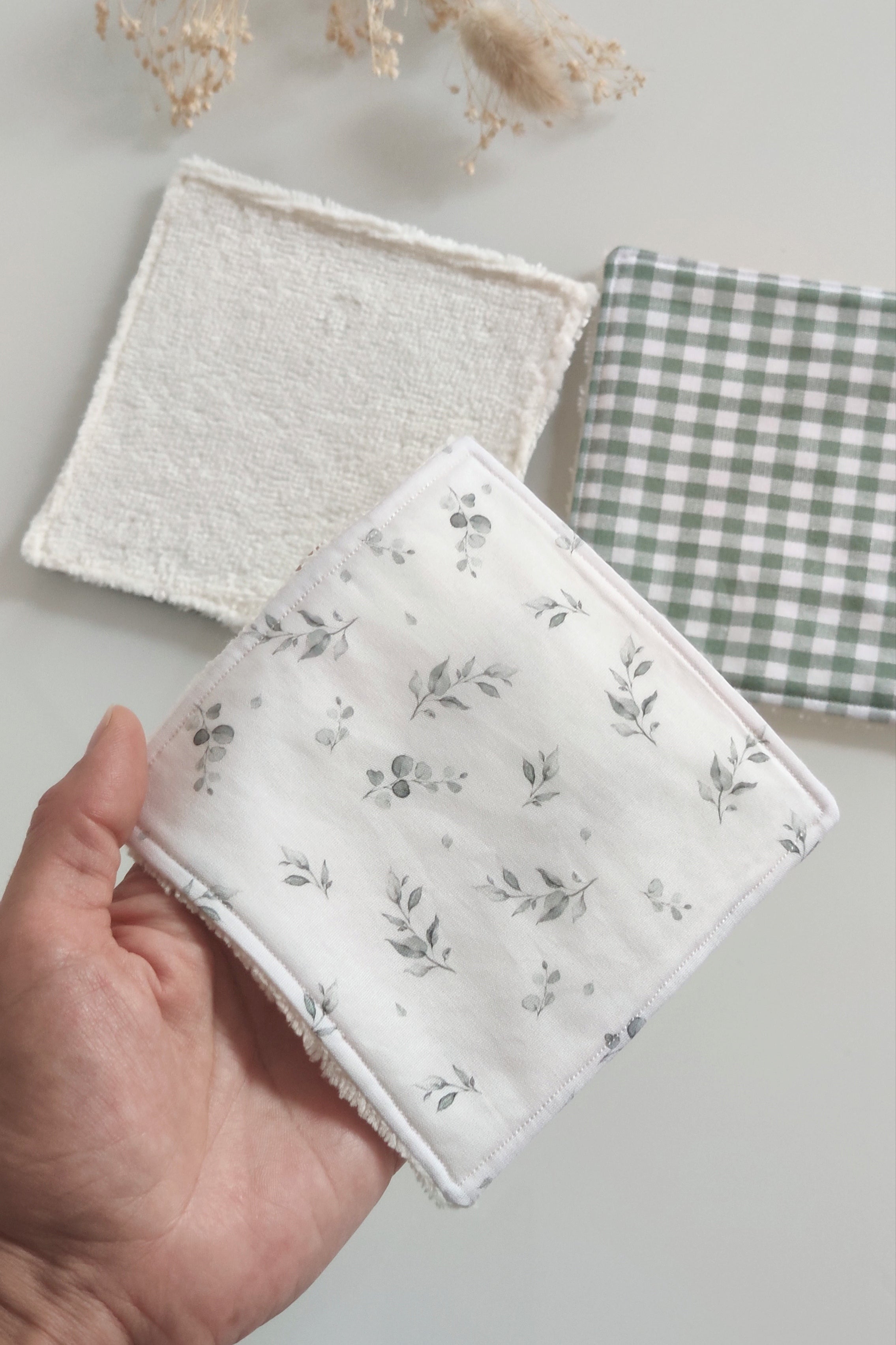 Lingettes lavables réutilisables - Vert