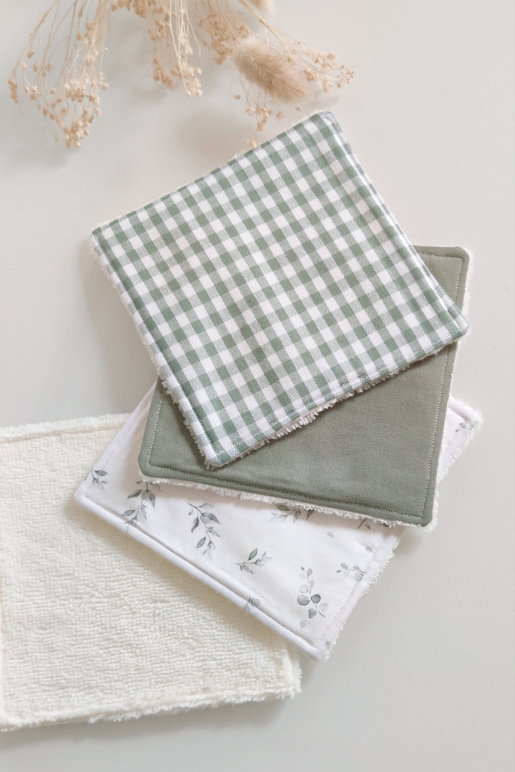 Lingettes lavables réutilisables - Vert