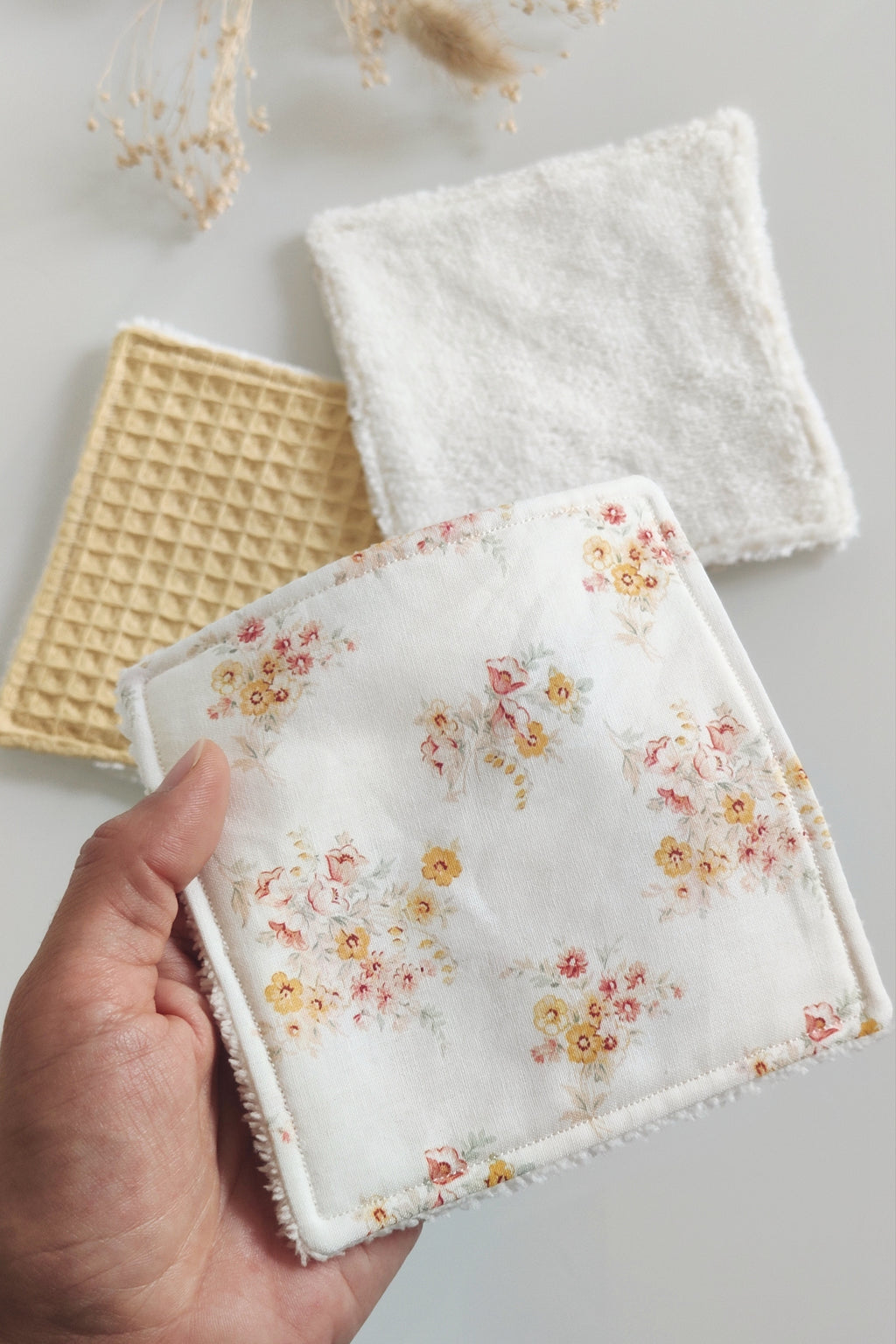 Lingettes lavables réutilisables - Jaune Soleil