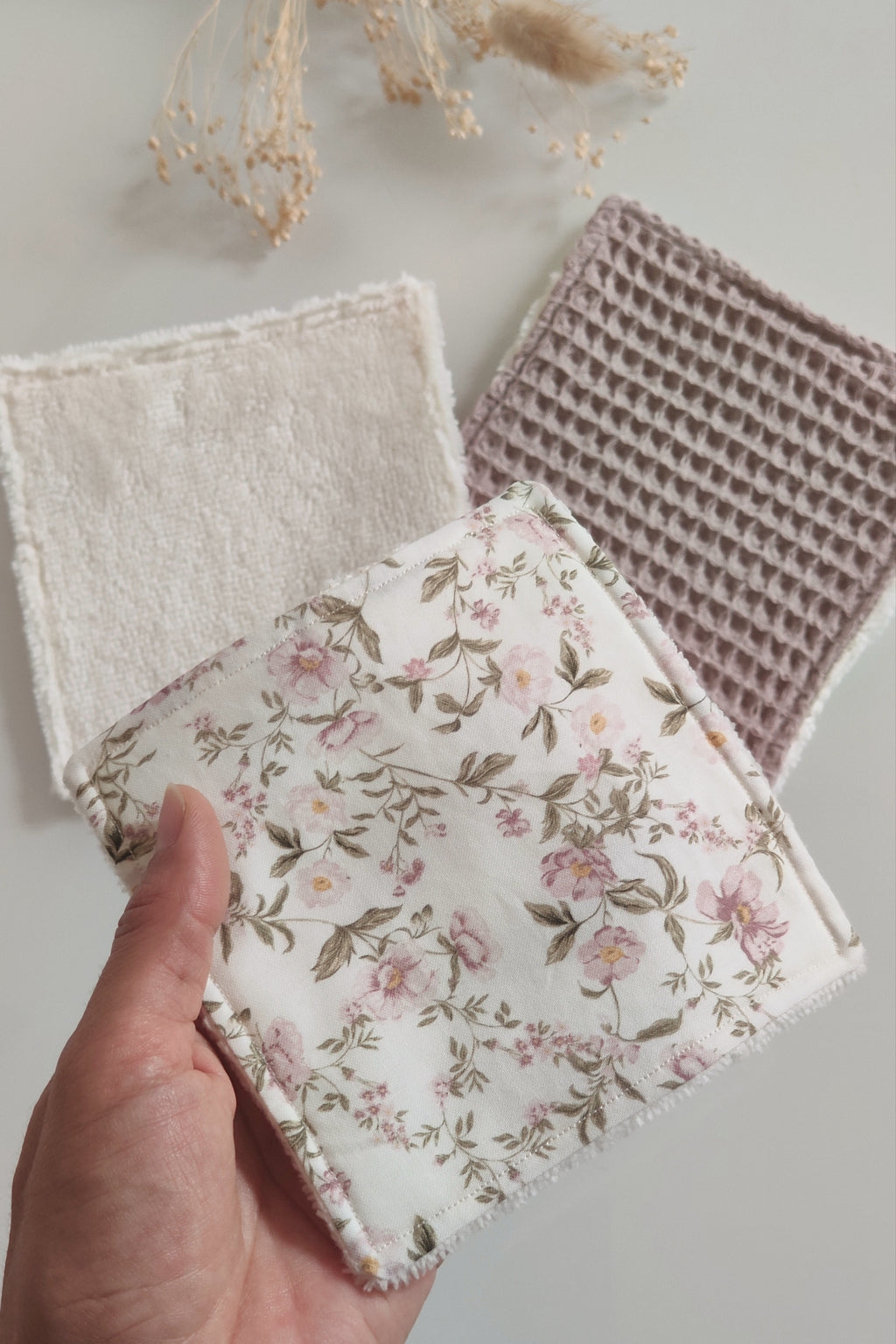 Lingettes lavables réutilisables - Rose clair