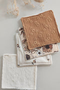 Lingettes lavables réutilisables - Fleurs camel