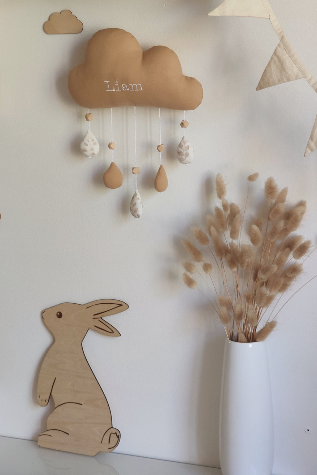 Nuage avec prénom - Beige caramel