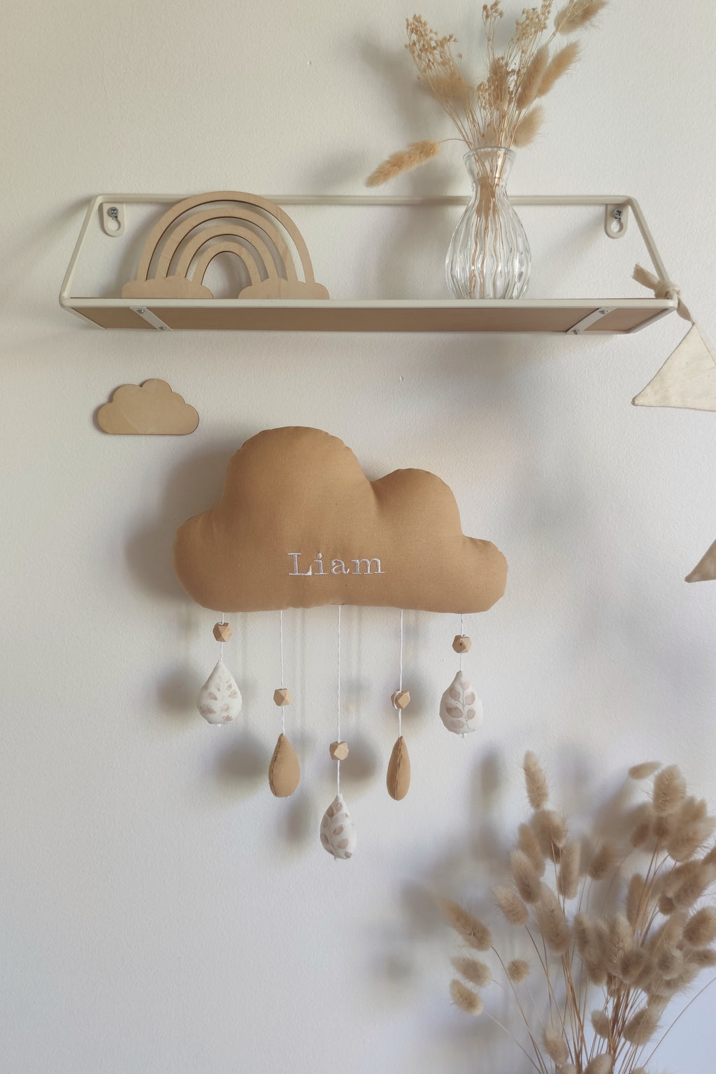 Nuage avec prénom - Beige caramel