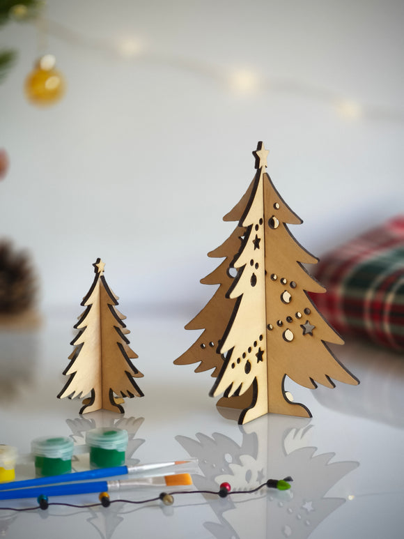🖌️Activité Créative- Kit pour Peindre 2 Sapins de Noël