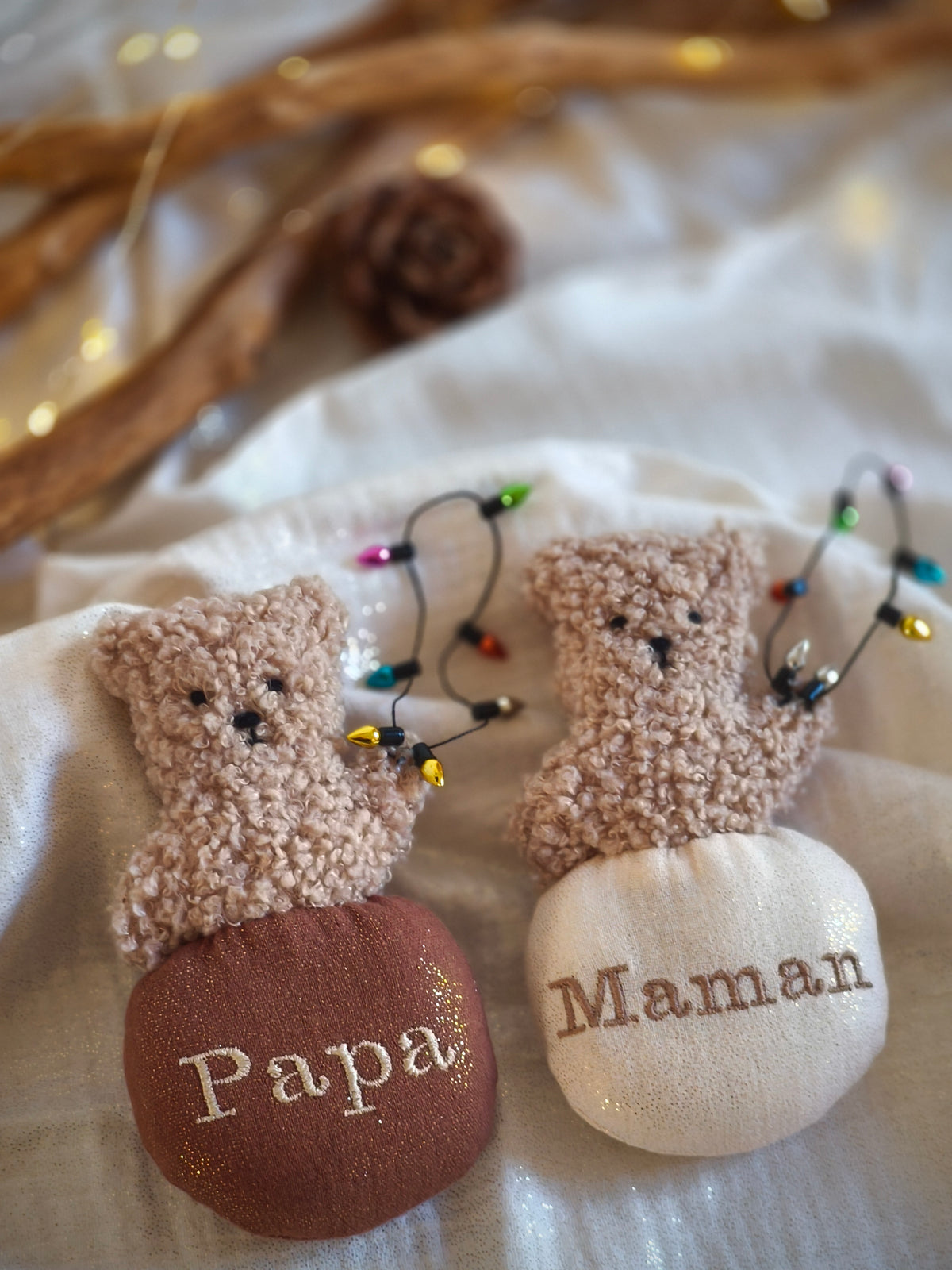 Lapin et Nounours de Noël personnalisable