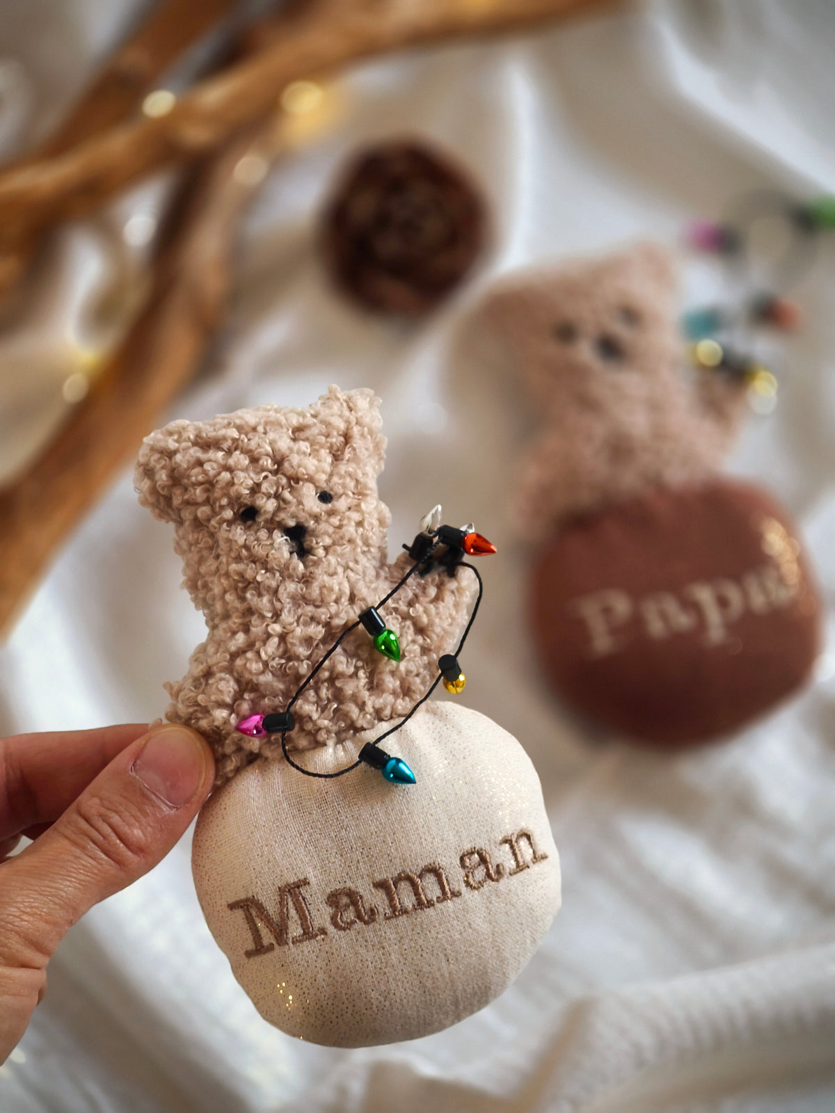 Lapin et Nounours de Noël personnalisable